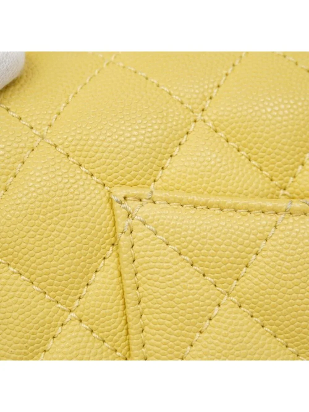 Chanel Handle Coco Caviar Leather Yellow Champagne Gold 2-Way Bag